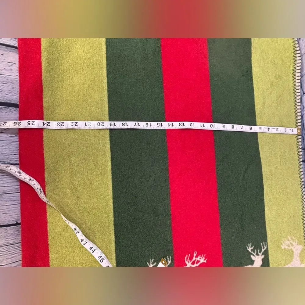 Pad Concepts Red Green Reindeer Holiday Comfy Cozy Alpine Chalet Throw Blanket